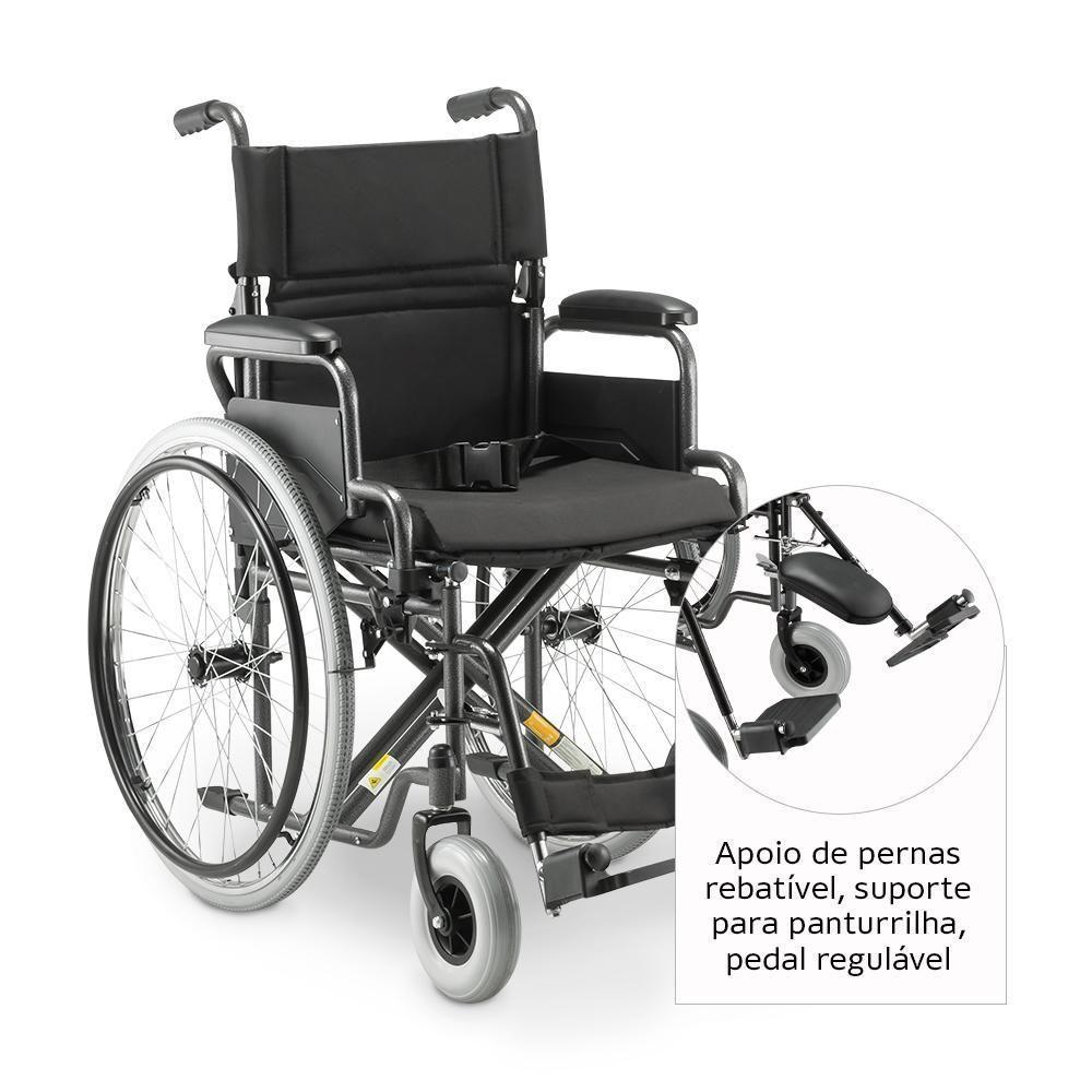 Cadeira De Rodas Dellamed Dobrável Em Aço Até 120 Kg Cinza E Preto D400-t40 - 6
