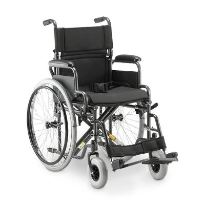 Cadeira De Rodas Dellamed Dobrável Em Aço Até 120 Kg Cinza E Preto D400-t40