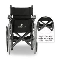 Cadeira De Rodas Dellamed Dobrável Em Aço Até 120 Kg Cinza E Preto D400-t40 - 5
