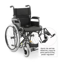 Cadeira De Rodas Dellamed Dobrável Em Aço Até 120 Kg Cinza E Preto D400-t40 - 6