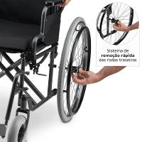 Cadeira De Rodas Dellamed Dobrável Em Aço Até 120 Kg Cinza E Preto D400-t40 - 7