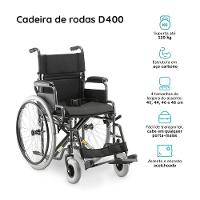 Cadeira De Rodas Dellamed Dobrável Em Aço Até 120 Kg Cinza E Preto D400-t40 - 8