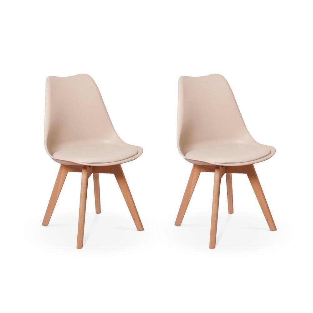 Conjunto 02 Cadeiras Eames Wood Leda Design - Nude - 3