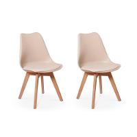 Conjunto 02 Cadeiras Eames Wood Leda Design - Nude - 5
