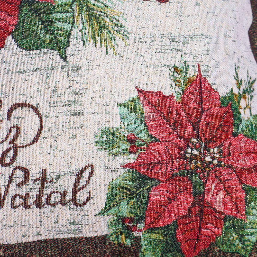 Kit 3 Capa De Almofada Decorativa Natalina 45x45cm Noel Fleur - 6