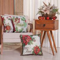 Kit 3 Capa De Almofada Decorativa Natalina 45x45cm Noel Fleur - 2