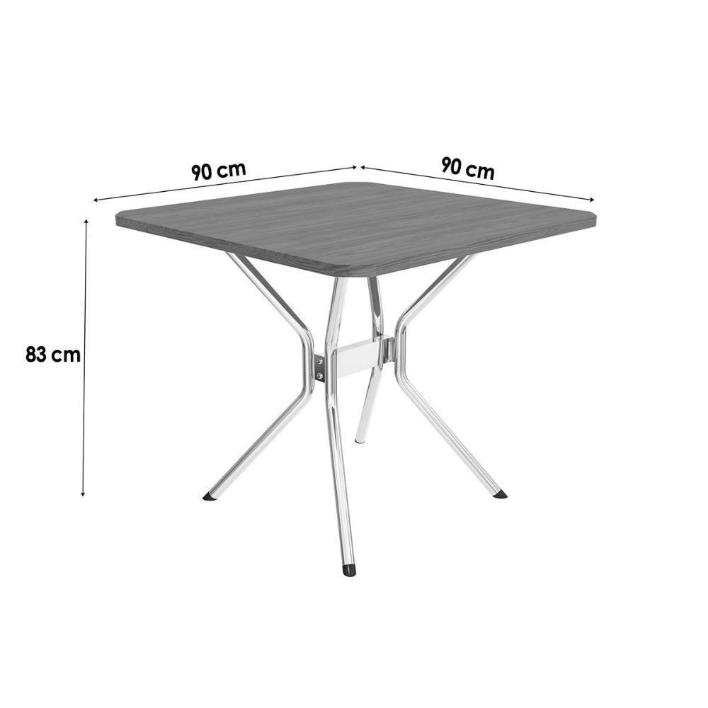 Sala De Jantar Completa Loire Tampo Madeirado 90x90cm E 4 Cadeiras Portugal Cromado-nogueira - Capuccino - Kappesberg - 2