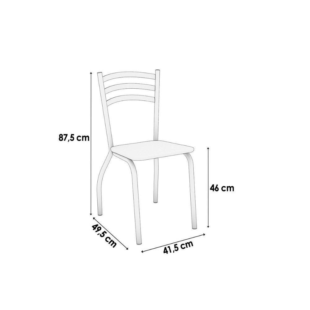Sala De Jantar Completa Loire Tampo Madeirado 90x90cm E 4 Cadeiras Portugal Cromado-nogueira - Capuccino - Kappesberg - 3
