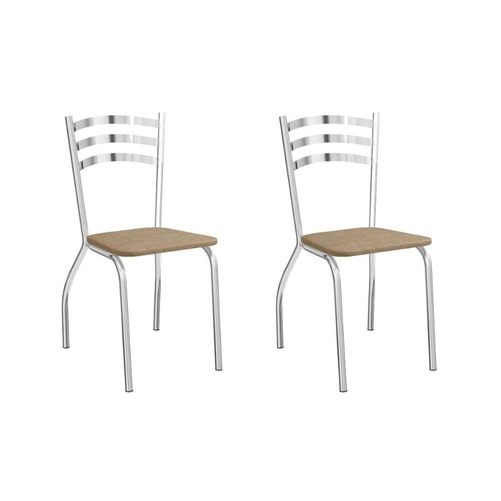 Sala De Jantar Completa Loire Tampo Madeirado 90x90cm E 4 Cadeiras Portugal Cromado-nogueira - Capuccino - Kappesberg - 6