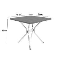 Sala De Jantar Completa Loire Tampo Madeirado 90x90cm E 4 Cadeiras Portugal Cromado-nogueira - Capuccino - Kappesberg - 2