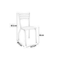 Sala De Jantar Completa Loire Tampo Madeirado 90x90cm E 4 Cadeiras Portugal Cromado-nogueira - Capuccino - Kappesberg - 3