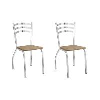 Sala De Jantar Completa Loire Tampo Madeirado 90x90cm E 4 Cadeiras Portugal Cromado-nogueira - Capuccino - Kappesberg - 6