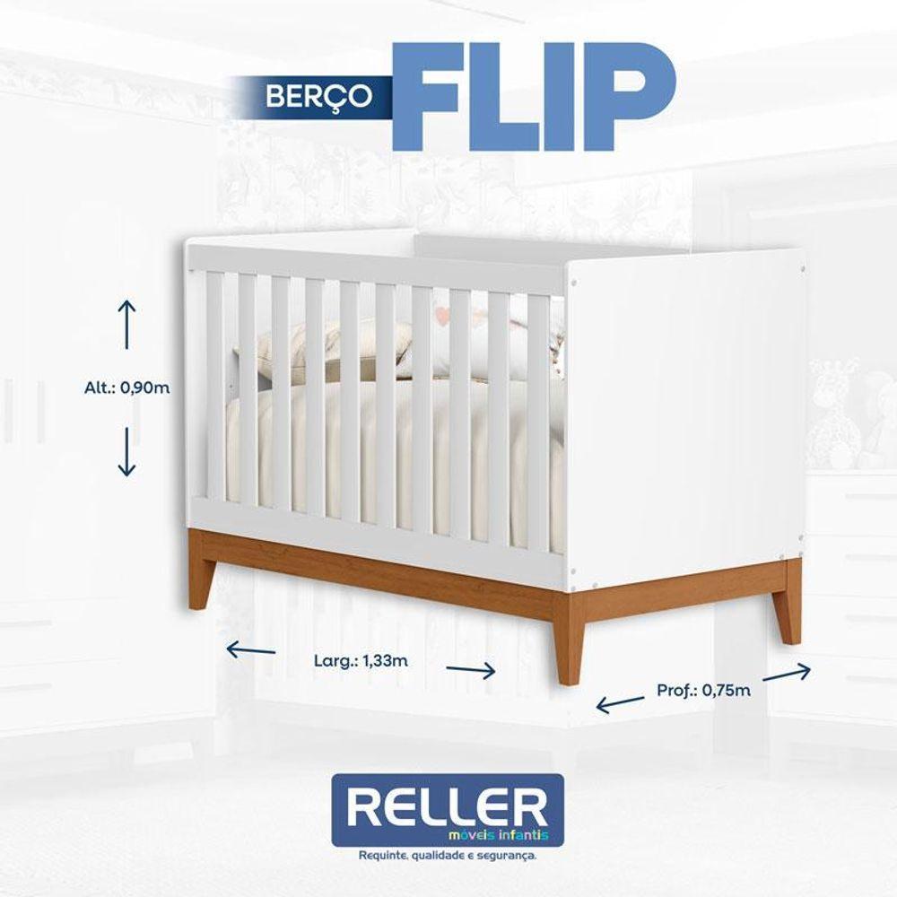 Berço Americano Flip Branco Acetinado Com Colchão Gazin - Reller - 6