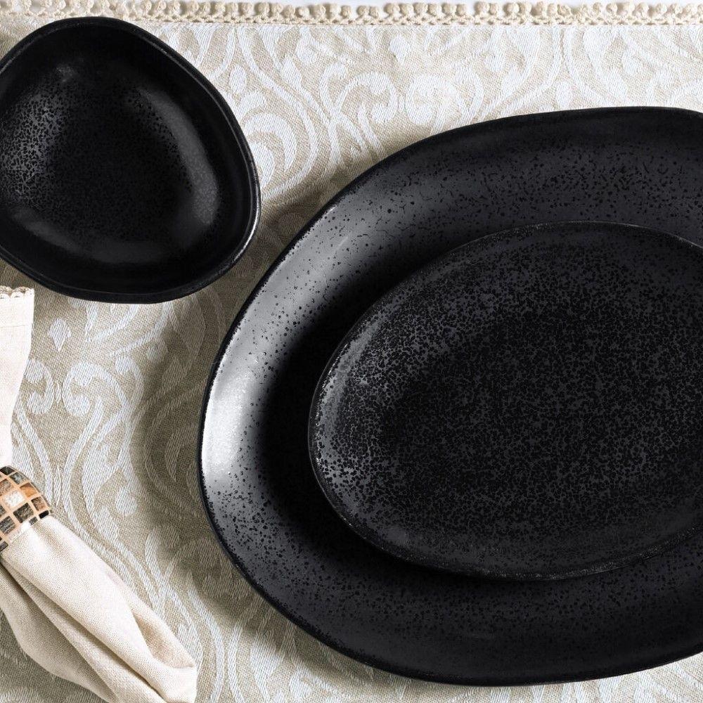 Conjunto De Pratos De Sobremesa Oval 06 Peças Orgânico Eclipse Porto Brasil - 4