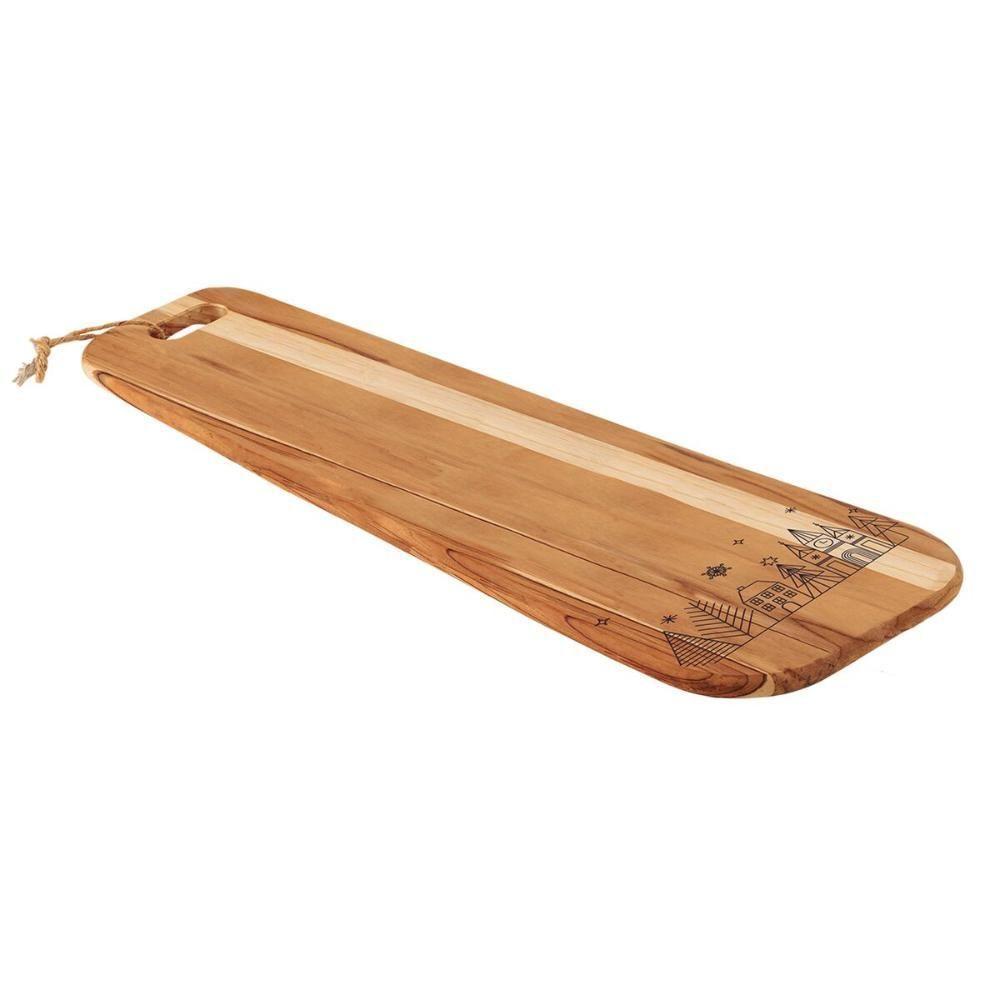 Tábua Para Servir Tramontina Casa Natal Em Madeira Teca Fsc Com Acabamento Em Óleo. - 1