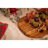 Tábua Para Servir Tramontina Casa Natal Em Madeira Teca Fsc Com Acabamento Em Óleo.