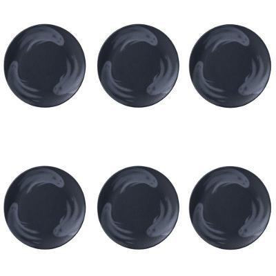 Conjunto de Pratos de Sobremesa Halloween Boo 6 Peças Stoneware Preto e Branco Porto Brasil