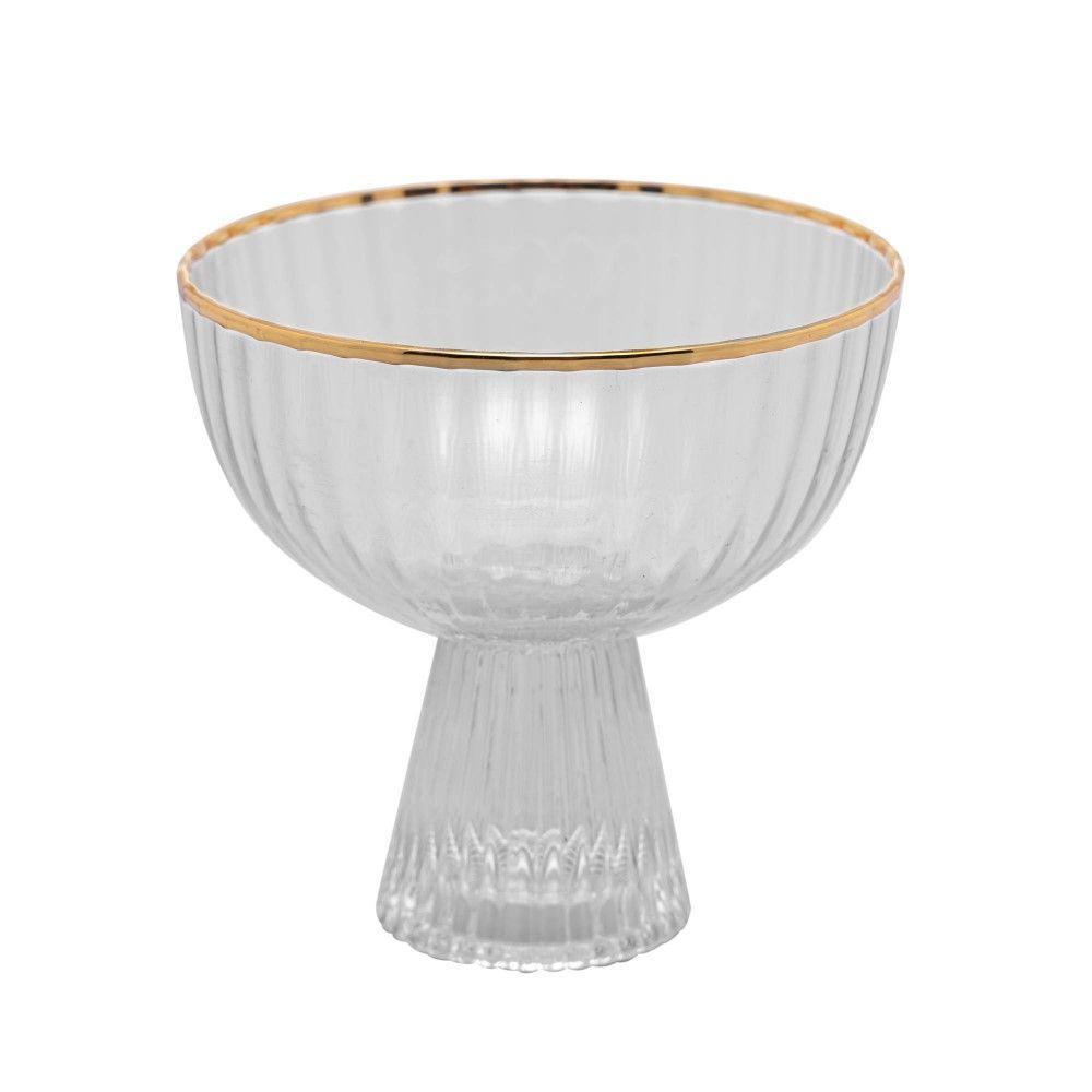 Conjunto 02 Taças De Sobremesa De Cristal Com Fio De Ouro 200 Ml Lines Wolff - 2