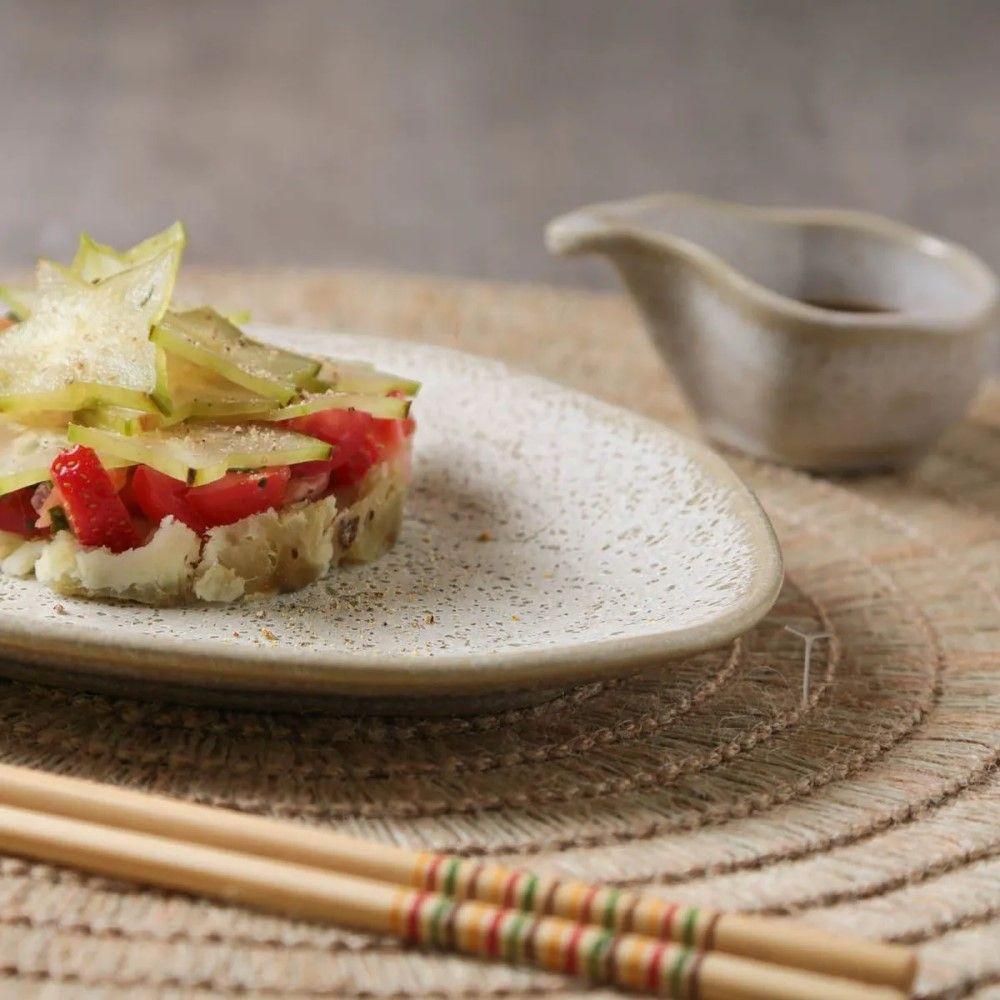 Conjunto De Pratos De Sobremesa Oval 06 Peças Orgânico Vanilla Porto Brasil - 5