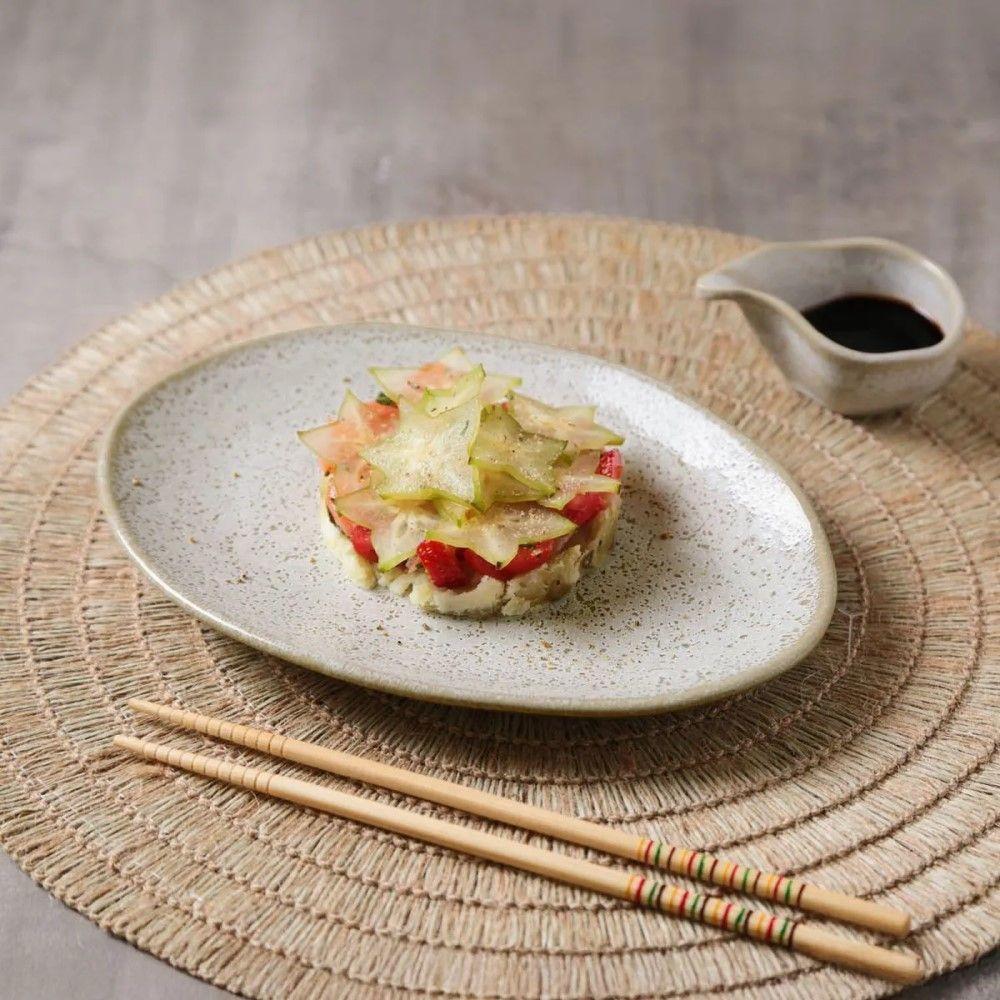 Conjunto De Pratos De Sobremesa Oval 06 Peças Orgânico Vanilla Porto Brasil - 7