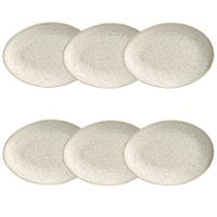 Conjunto De Pratos De Sobremesa Oval 06 Peças Orgânico Vanilla Porto Brasil - 1