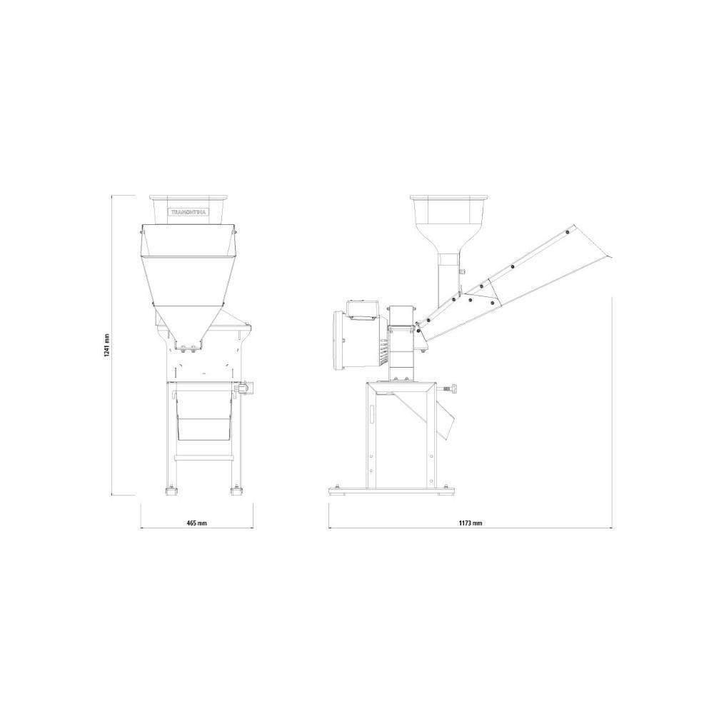Triturador Elétrico Tramontina Te30t Com Suporte Quadrado Motor 2 Hp Bivolt E Saída Lateral - 4