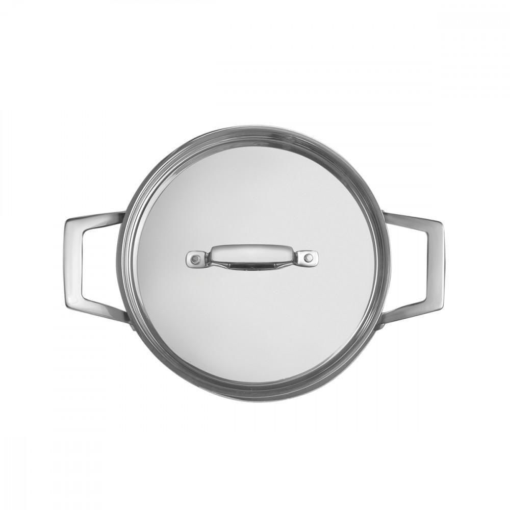 Caçarola Tramontina Grano Rasa Em Aço Inox Corpo Triplo Com Tampa E Alças 24 Cm 4,4 L - 3