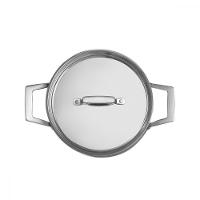 Caçarola Tramontina Grano Rasa Em Aço Inox Corpo Triplo Com Tampa E Alças 24 Cm 4,4 L - 3