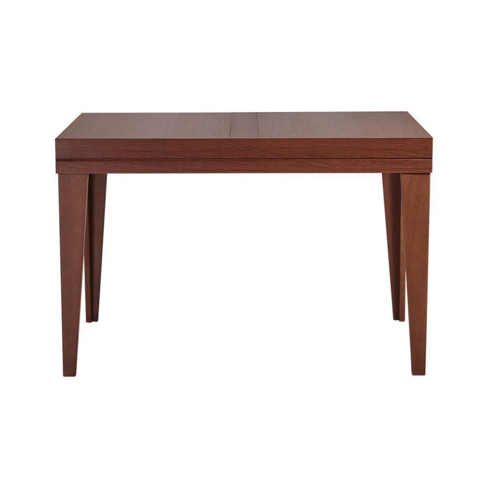 Mesa De Jantar 1,20m Extensível 1,80m Gênova Em Madeira Maciça - Imbuia - 2