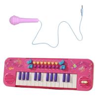 Teclado Toca Musica Com Microfone Menina Rosa - 1