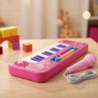 Teclado Toca Musica Com Microfone Menina Rosa - 6
