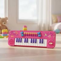 Teclado Toca Musica Com Microfone Menina Rosa - 7