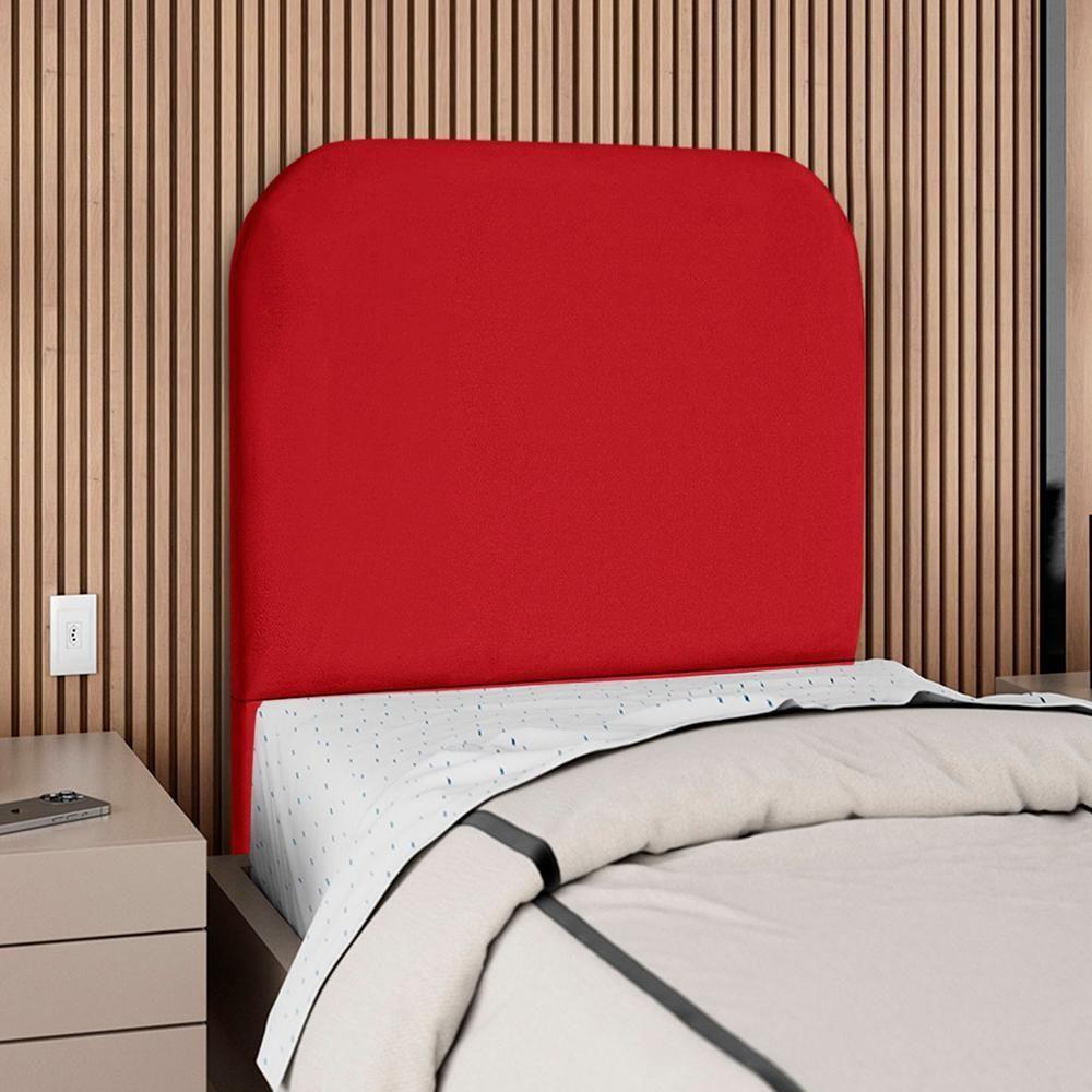 Cabeceira Solteiro 90 Cm Com Frame Alana Suede Vermelho Artte Vermelho - 2
