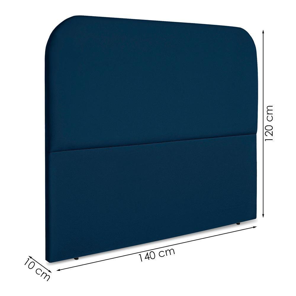 Cabeceira Casal 140 Cm Com Frame Alana Suede Azul Marinho Artte Azul Marinho - 3