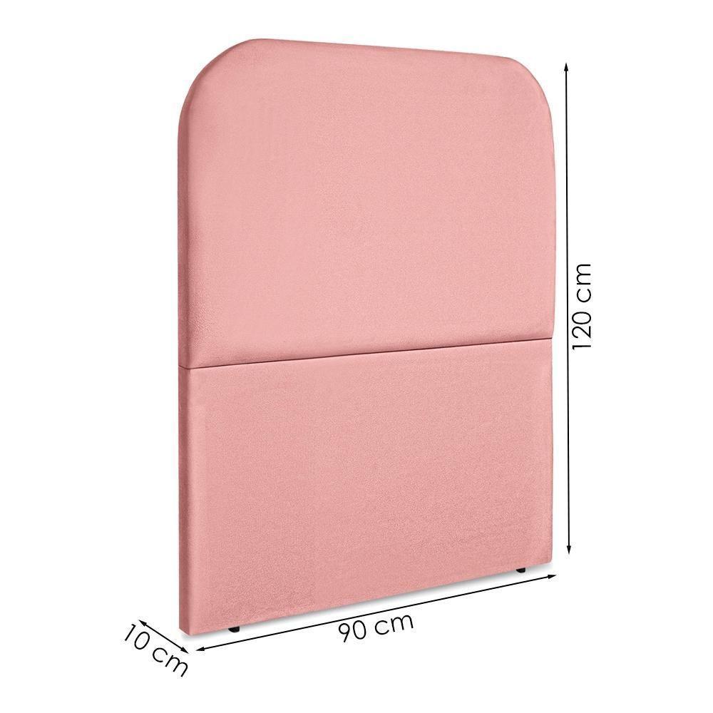 Cabeceira Solteiro 90 Cm Com Frame Alana Suede Rosa Artte Rosa - 3