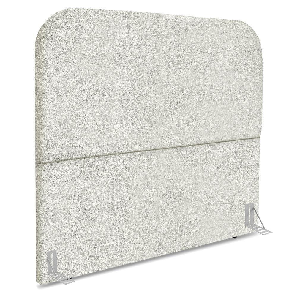 Cabeceira Queen 160 Cm Com Frame Alana Boucle Cinza Claro Artte Cinza Claro - 1