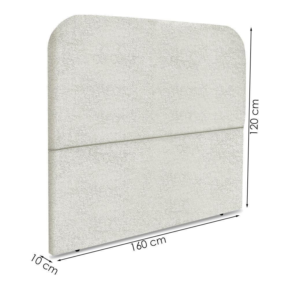 Cabeceira Queen 160 Cm Com Frame Alana Boucle Cinza Claro Artte Cinza Claro - 3
