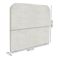 Cabeceira Queen 160 Cm Com Frame Alana Boucle Cinza Claro Artte Cinza Claro - 3