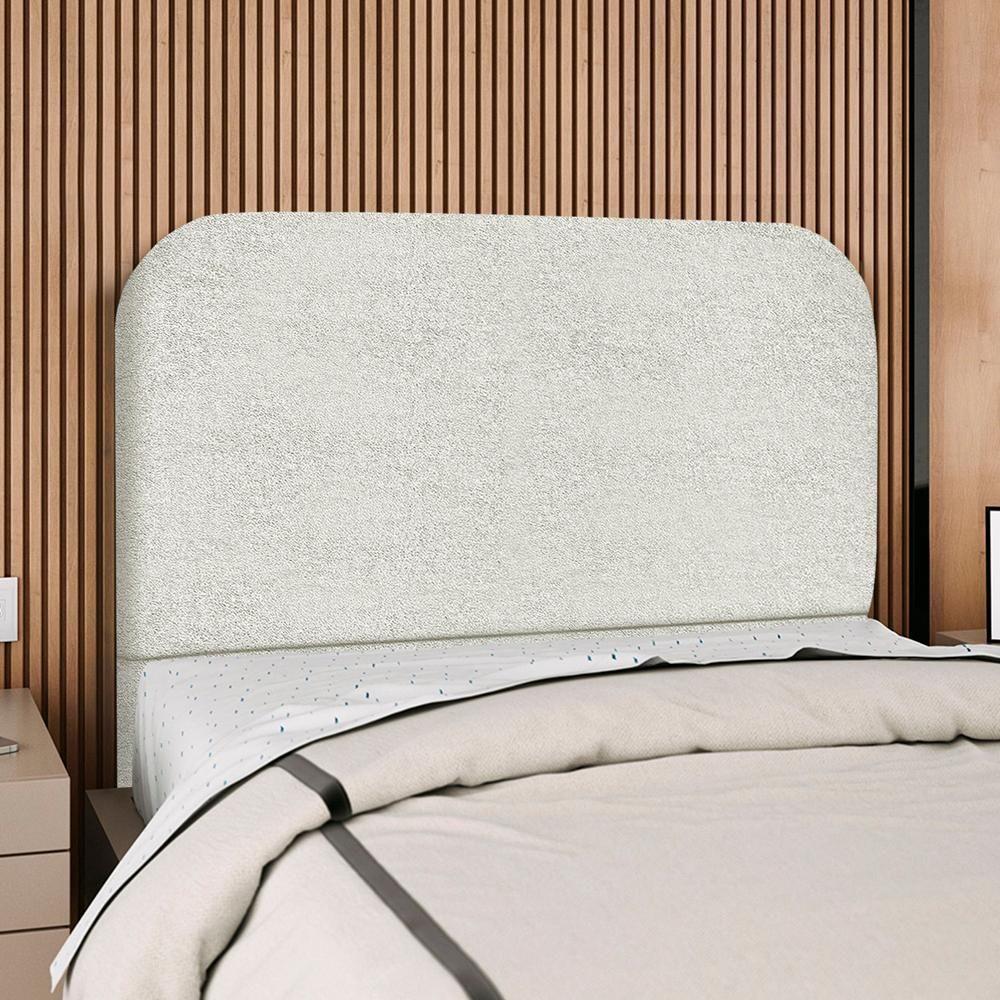Cabeceira Casal 140 Cm Com Frame Alana Boucle Cinza Claro Artte Cinza Claro - 5