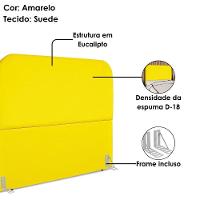 Cabeceira Casal 140 Cm Com Frame Alana Suede Amarelo Artte Amarelo