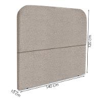 Cabeceira Casal 140 Cm Com Frame Alana Boucle Bege Escuro Artte Bege Escuro - 3