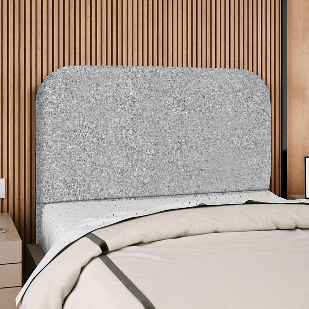 Cabeceira Casal 140 Cm Com Frame Alana Boucle Cinza Artte Cinza - 2