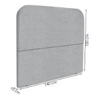 Cabeceira Casal 140 Cm Com Frame Alana Boucle Cinza Artte Cinza - 3
