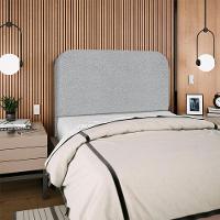 Cabeceira Casal 140 Cm Com Frame Alana Boucle Cinza Artte Cinza - 9