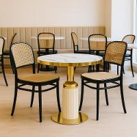 Conjunto Mesa De Jantar Redonda Imperial 70cm Branca Com 2 Cadeiras Roma - Preto - 2