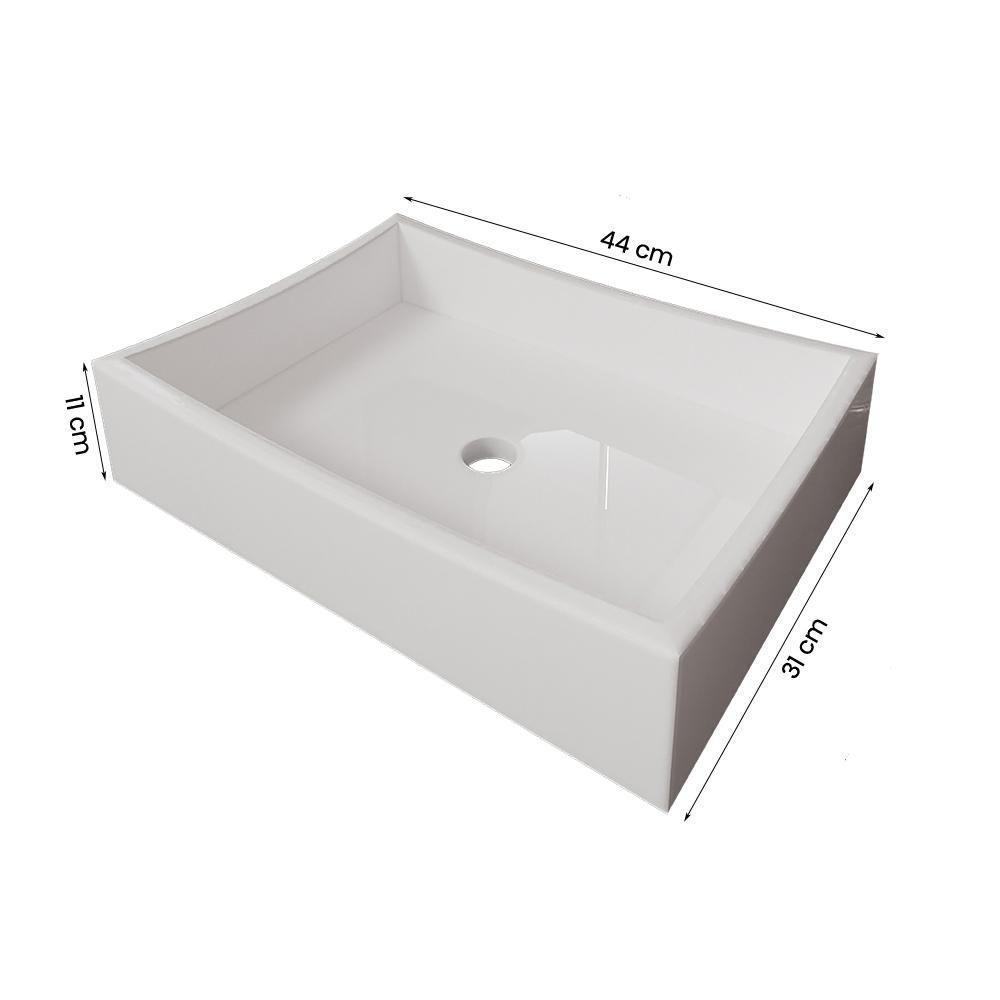 Gabinete Banheiro Star 2 Portas Com Espelheira E Cuba Dalla Branco/naturale - 3