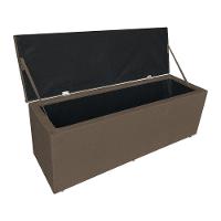 Kit Cabeceira Painel E Calçadeira Baú Casal 1,40m Londres Linho Marrom Dal Poz Estofados - 6