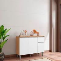 Balcao Com Tampo 105 Cm Vanessa Amendoa Branco Reajl Moveis Amendoa Branco - 6