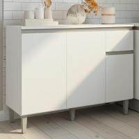 Balcao Com Tampo 105 Cm Vanessa Branco Reajl Moveis Branco - 2