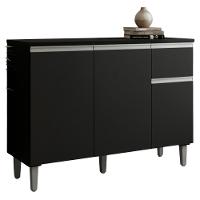 Balcao Com Tampo 105 Cm Vanessa Preto Reajl Moveis Preto - 1